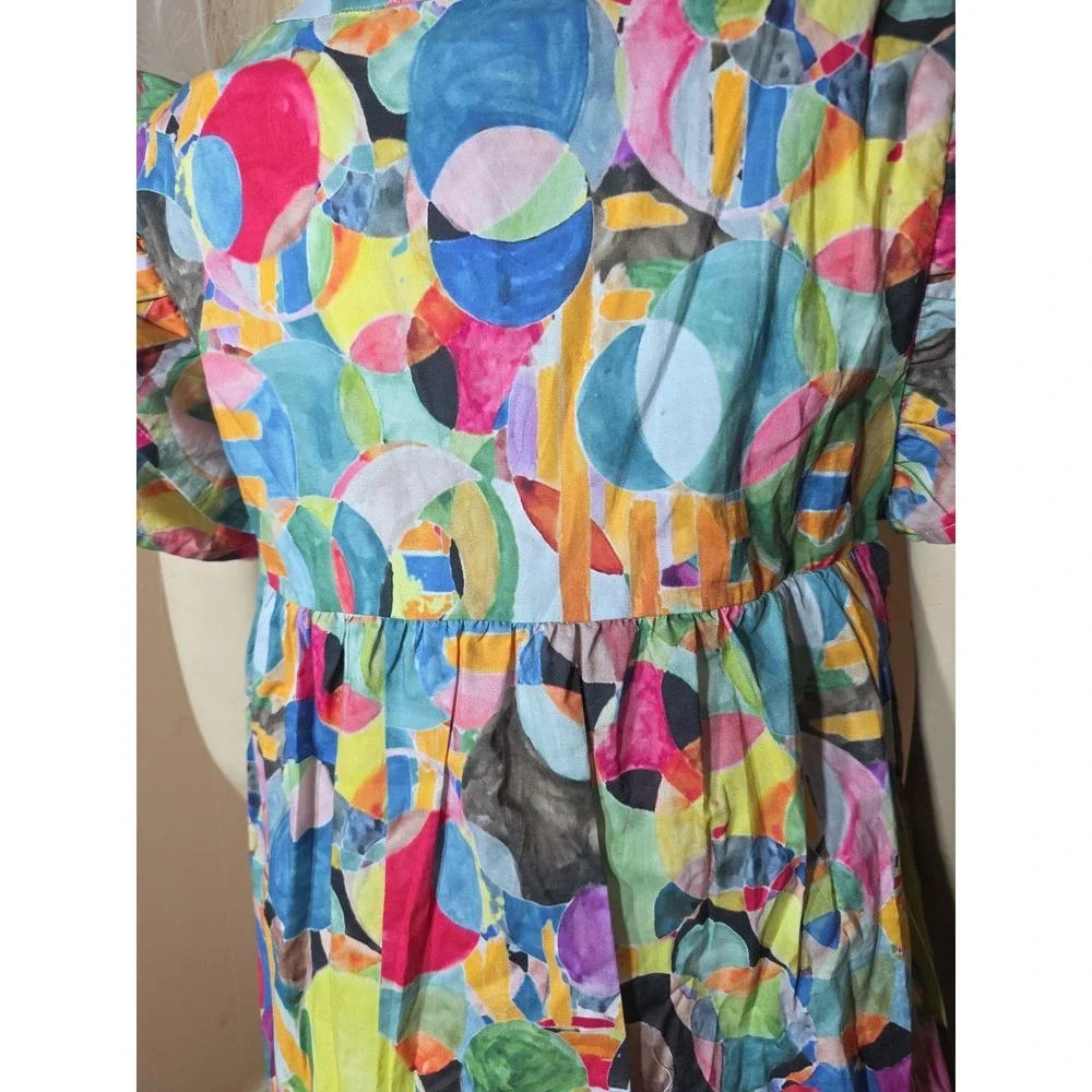 TCEC Women's Colorful Tiered Dress Woth Slip Fuchsia M NWT - Picture 8 of 9